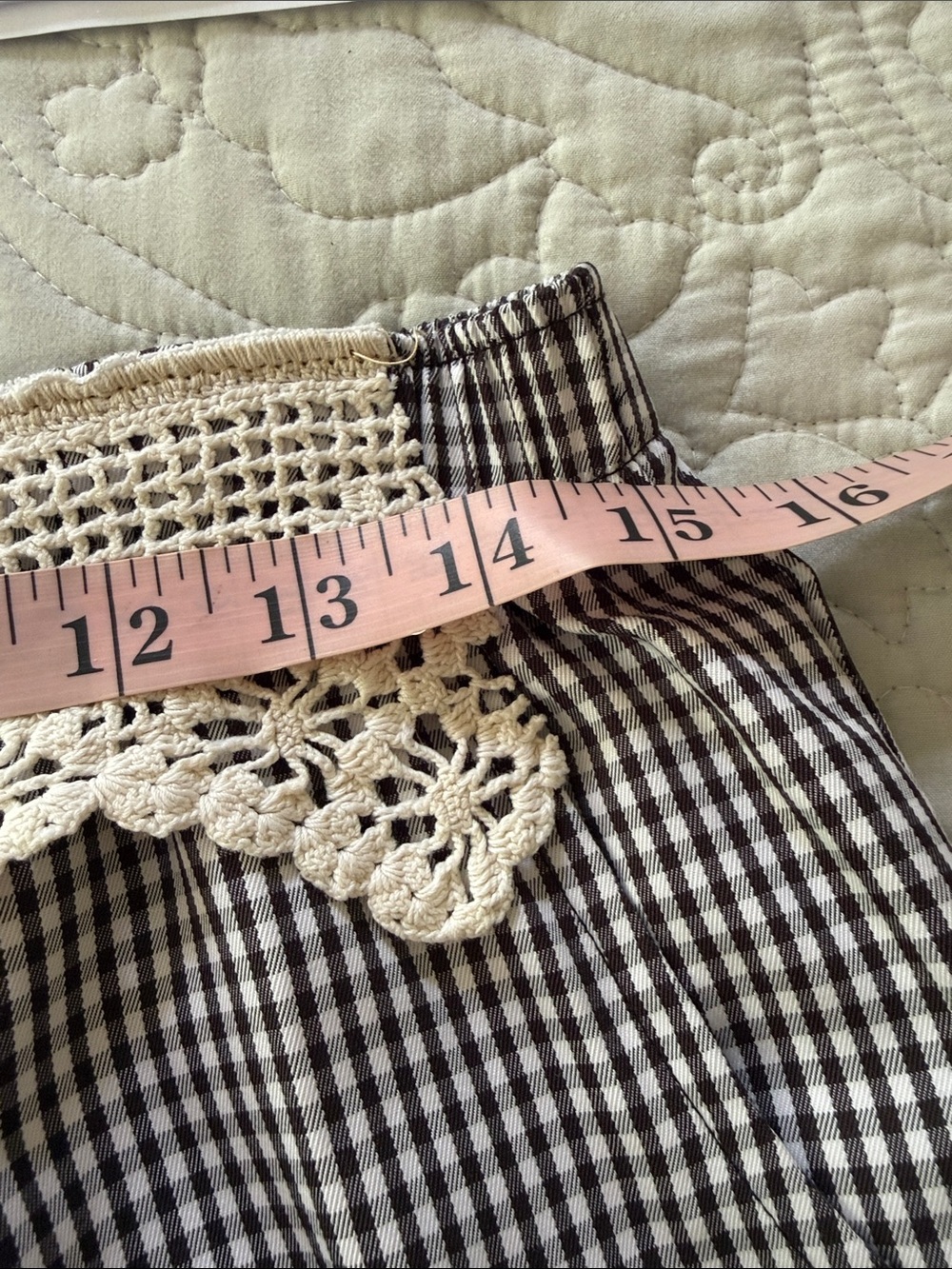 Black Checkered Patchwork Pants Size 14 - Picture 11 of 14
